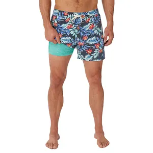 Wholesale Latest Design Cheap All Over Print Swim Trunks Men'S Custom