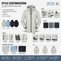 Veste Softshell à Capuche Personnalisée avec Logo, en Polaire Thermocollée, Extensible dans les 4 Sens, Imperméable et Coupe-Vent, pour Hommes – Vêtement de Sport d'Extérieur en Gros