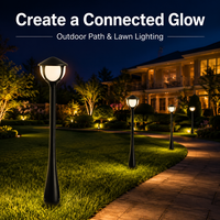 Lanterne LED de style chinois pour jardin, 110lm/W, lumière blanche chaude 3000K, 360° °   Éclairage panoramique pour pelouse, patio et marches