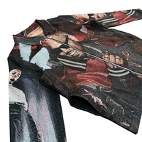 Veste streetwear pour homme, printemps, vintage, respirante, style hip-hop, avec impression intégrale motif tapisserie star, fermeture éclair
