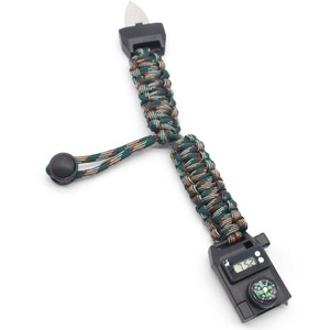 Montre électronique fonctionnelle en plastique, corde de survie, boussole, aventure en pleine nature, bracelet de survie en paracorde - Product Image 1