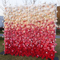 8Ft X 8Ft Jaune et Blanc Enrouler Remplacement Toile de Fond Bleu 8X8 Fleur Panneaux Muraux Rouge Foncé Avec Fleurs