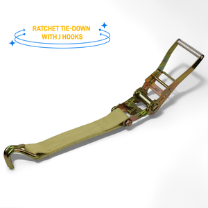 สายรัดรอกเก็ตพร้อมหูเกี่ยวแบบอลูมิเนียม รับน้ำหนักได้ 16500 ปอนด์ สายรัดแข็งแรง ทนความร้อนสูง สำหรับรถบรรทุกและขนส่งสินค้า - Product Image 2