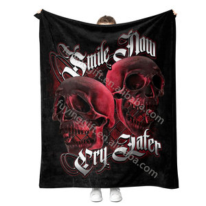 2024 <span class=keywords><strong>precio</strong></span> barato <span class=keywords><strong>de</strong></span> fábrica al por mayor moda personalizada estilo caliente sonrisa <span class=keywords><strong>de</strong></span> Halloween ahora llora más tarde manta <span class=keywords><strong>de</strong></span> viaje - Product Image 5