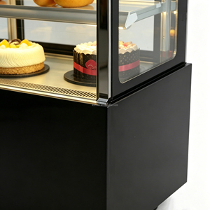 Vitrine Réfrigérée à Double Porte en Marbre et Acier Inoxydable à Angle Droit avec Éclairage LED, Anti-Givre et Étagères Réglables pour <span class=keywords><strong>Boulangerie</strong></span> - Product Image 5