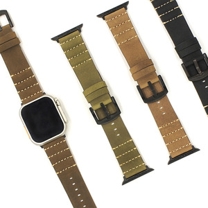 Upro Crazy Horse Leather Watch Bands IWatch Ultra SE & Series Watch Belt Vintage Leather Strap for 42/44/45/46/49MM Models - Product Image 1