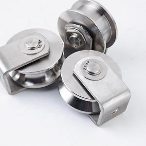 Ruota cingolata in ferro ad angolo di tipo V in acciaio inossidabile ruota con scanalatura per porta in ferro di grandi dimensioni puleggia in fune metallica in acciaio ruota scanalata in acciaio - Product Image 4