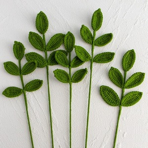 Bouquet de simulation de feuilles d'eucalyptus larges en fil tissé à la main, avec feuilles d'olivier tricotées, arrangement floral décoratif pour plantes d'intérieur - Product Image 2