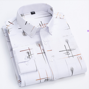 Camisa de Manga Larga para Hombre con Estampado Personalizado en Caliente, Resistente a las Arrugas, Elástica, de Negocios, a Cuadros Grandes - Product Image 2