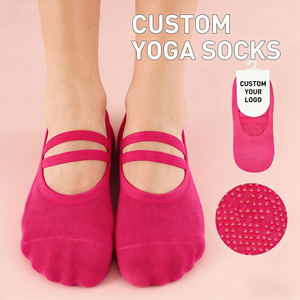 Customized Gym <b>Socks</b> Non Slip Pilates Yoga <b>Socks</b> with <b>Grip</b> Custom Jacquard Embroidery Logo <b>Socks</b> Manufacturer Wholesale - Product Image 1