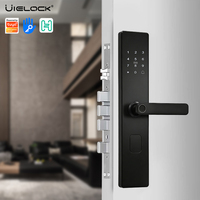 Cerradura de Puerta UIELOCK D1-11, Protocolo Matter, Tuya TTLock, Aplicación WISAPARTMENT, WiFi, Bluetooth, Desbloqueo Remoto, Grado C, Alta Seguridad