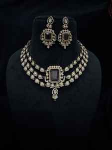 Ensemble polki kundan de qualité supérieure chaîne de corde perle pierre principale alliage matériel élégant Design traditionnel mariées mariages - Product Image 5