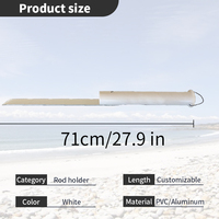 Support de canne de plage réglable en pointe de sable de pêche robuste blanc pour la pêche au surf