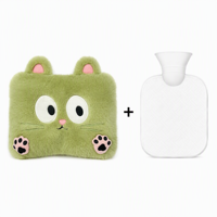 Housse de bouteille d'eau chaude en peluche animale mignonne avec poche chauffe-mains pour le confort hivernal et le soulagement par la chaleur