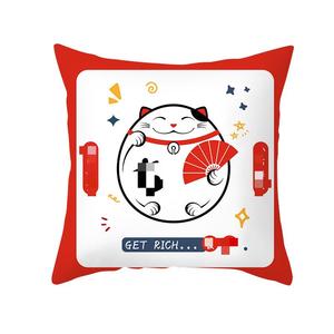 หมอนพิมพ์ลายเทศกาลปีใหม่, ปลอกหมอนลายมงคลเสริมโชคลาภ, ปลอกหมอนอิงโซฟาห้องนั่งเล่น, ของตกแต่งวันหยุด - Product Image 4