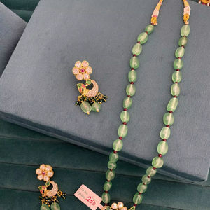 Conjunto de Collar Largo de Perlas con Aretes, Joyería de Moda para Bodas, Producto Hecho a Mano al por Mayor - Product Image 1