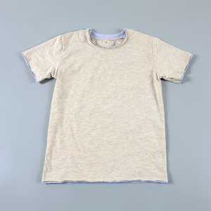Vente en gros enfants respirant <span class=keywords><strong>100</strong></span> coton manches courtes hauts shorts couleur unie beige gris ensemble d'été pour garçons - Product Image 6