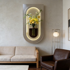 Decoración de Pared 3D Personalizada para Sala de Estar, Tallado en Madera, Relieve Decorativo, Pintura de Pared Hecha a Mano con LED, Pintura en Piedra Arenisca - Product Image 2