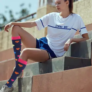 Calcetines de compresión de algodón para mujer, calcetín colorido personalizado, moda 2021