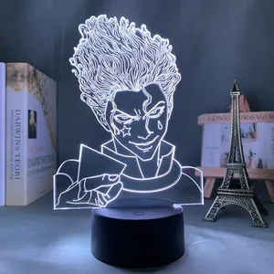 TW-1813 anime 3d lâmpada caçadora x hunter hisoka, para quarto, decoração, luz noturna, lâmpada de mesa, sensor de toque, luz noturna led 3d