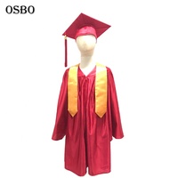 Robe académique pour enfants, robe au design personnalisable, couleur rouge
