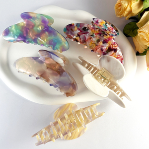 Hot bán thời trang mới Tùy chỉnh hình dạng màu sắc logo 10.5cm Acetate tóc Clip Claw Phụ Nữ Cần Thiết Acetate Claw tóc phụ kiện - Product Image 4