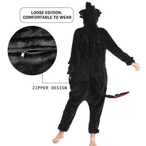 Hot Sale Damen Flanell <span class=keywords><strong>Fleece</strong></span> Onesie Cartoon Dragon Print Nachtwäsche Tier Pyjamas <span class=keywords><strong>Set</strong></span> Mindest bestellmenge 3St - Product Image 5