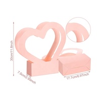 Vente en gros de paniers de fleurs sac en papier kraft pour la Saint-Valentin emballage de roses cadeau romantique boîte à fleurs en forme de coeur