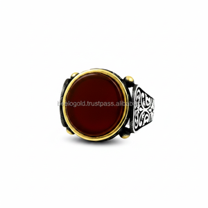 925K Sterling <b>Silver</b> Carnelian Ottoman <b>Men</b> <b>Ring</b> - Product Image 2