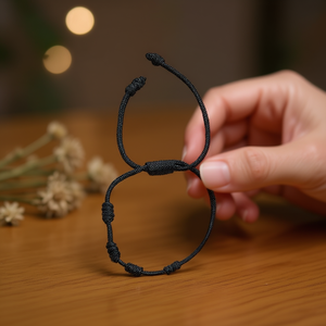 Angelina Black Seven Star Fold <b>Bracelet</b> <b>Adjustable</b> Cord <b>Bracelet</b> For Women Fashion Jewelry Casual Sporty Gift - Product Image 2