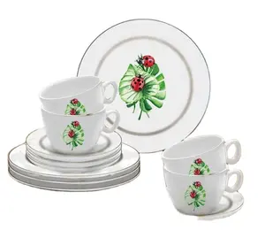 咖啡杯和盘子定制白色陶瓷牛奶咖啡杯盘子餐具餐具套装