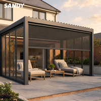 Pergola en aluminium, gazebo électrique avec toit à lamelles pour stationnement/usage commercial/jardin