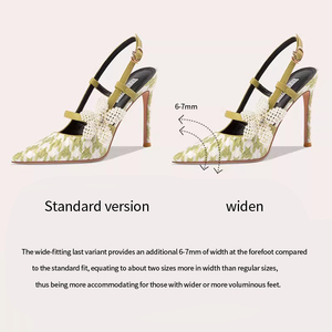 Sandali Estivi con <span class=keywords><strong>Tacco</strong></span> Alto a Quadretti <span class=keywords><strong>Verdi</strong></span> per Ragazze alla Moda, Personalizzabili, Punta Affusolata, Eleganti <span class=keywords><strong>Scarpe</strong></span> da Cerimonia - Product Image 6