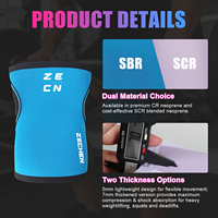 Genouillères en néoprène Zechen Fitness 5 mm/7 mm, deux pièces, disponibles en matériaux SBR et SCR, soutien pour le fitness et la musculation