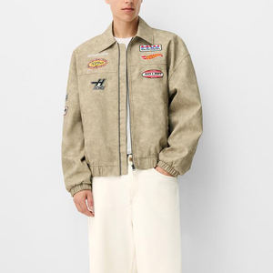 Производитель, дизайнерская роскошная кожаная куртка с отложным воротником и вышивкой через плечо для мужчин - Product Image 2