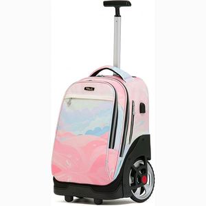BSCI Customized School Bag for Girls and Rolling <b>Backpack</b> for Teens <b>with</b> <b>Large</b> <b>Wheels</b> for Women - Product Image 1
