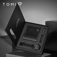 T080 TOMI Brand Penjualan Langsung Pabrik Set Hadiah Pria Populer: Jas Bisnis, Dompet, Jam Tangan, Pulpen, Jam Tangan Quartz, Hadiah Pria dengan Kotak