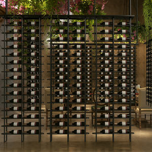 Espositore per Vini Personalizzato in Acciaio <span class=keywords><strong>Inox</strong></span> da Pavimento a Soffitto, Arredamento per Ristoranti e Bar - Product Image 3