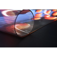 Écran LED flexible transparent P6, adhésif, mince, couleur intégrale, indice de protection IP65, panneau publicitaire pour centre commercial, magasin