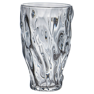 Caneca de vidro criativa ondulação cristal transparente para água, leite, chá, vinho, café e gelo, borda dourada, design elegante ondulação - Product Image 5