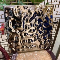 Ss 201 304 430 Pvd couleur or miroir vague d'eau en acier inoxydable estampillé feuille d'ondulation pour panneau mural décoration de plafond