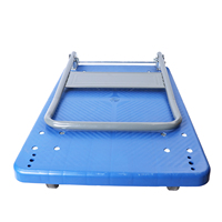 Camión de mano, carro de empuje plegable mejorado, plataforma móvil de 660 libras de capacidad, camión de mano, manija de empuje, vagón de cama plana