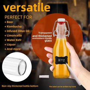 Bouteilles en <span class=keywords><strong>verre</strong></span> à bouchon basculant 8,5 oz de qualité alimentaire compatibles avec les diffuseurs à bâtonnets pour la fermentation de bière, de vinaigre et de <span class=keywords><strong>limoncello</strong></span> - Product Image 3