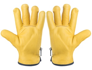 Guanto <span class=keywords><strong>da</strong></span> polso <span class=keywords><strong>da</strong></span> <span class=keywords><strong>10</strong></span> pollici senza Silicone antiscivolo Anti-chimico in pelle a grana di mucca giallo dorato antiscivolo - Product Image 3