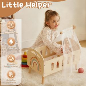 Baby Doll Bunk Beds Doll <strong>Cribs</strong> for 18 Inch Dolls Wooden Doll Beds <strong>Cribs</strong> Fits <strong>American</strong> Girls (Wood 2 Pcs Beds) - Product Image 2