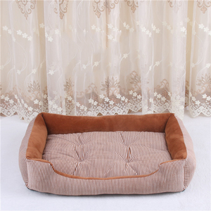 Wholesale Manufacturer Stripe Soft Plush <b>Cat</b> Dog Bed Sofa - Product Image 4