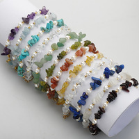 Bracelet en chaîne de perles et pierres naturelles irrégulières avec pierre de naissance des 12 mois, plaqué or, cadeau d'anniversaire pour femme, bijoux