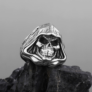 Anello moda satanico della mitologia nordeuropea taglia 13 in acciaio inox anello teschio <span class=keywords><strong>diavolo</strong></span> di Halloween accessorio per gioielli Unisex - Product Image 4