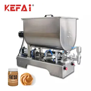 Kefei – Machine de remplissage de beurre de cacahuètes semi-automatique, trémie en forme de U avec mélangeur