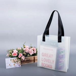 Promotion en gros grande capacité femmes clair PVC sac fourre-tout fermeture ouverte personnalisé imprimé étanche Transparent à la mode - Product Image 6